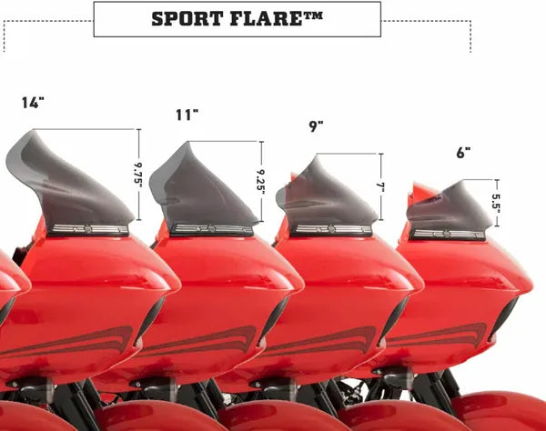 KLOCK WERKS FLTR 2015+ Flare Windshield, 14" Sport – Tint (let tonet)