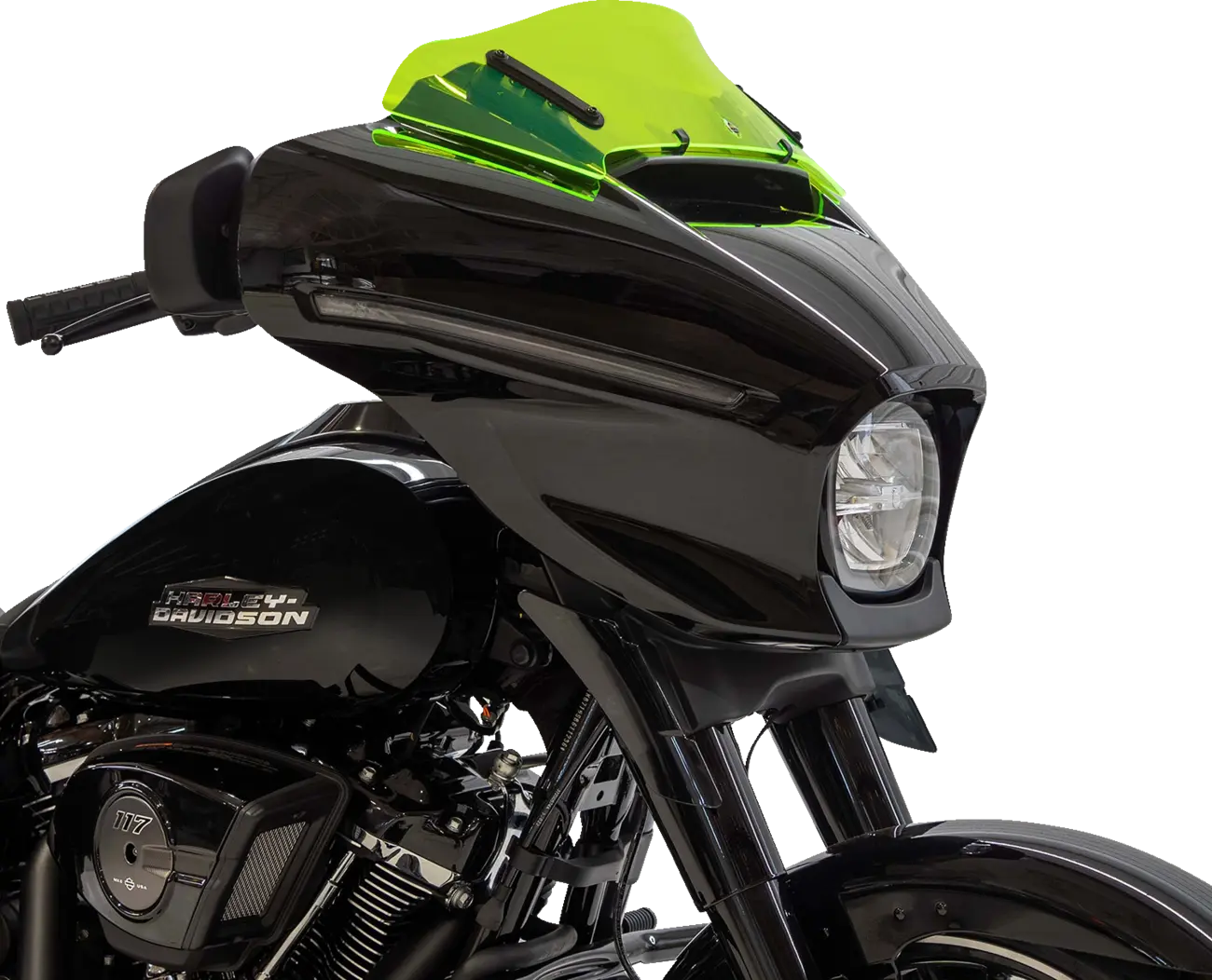 KLOCK WERKS FLH 2023+ Flare Windshield – 6.5" – Green Ice