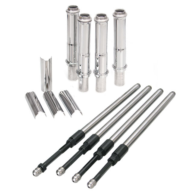 S&S, Twin Cam Quickee Pushrod & Cover Kit - Chrome