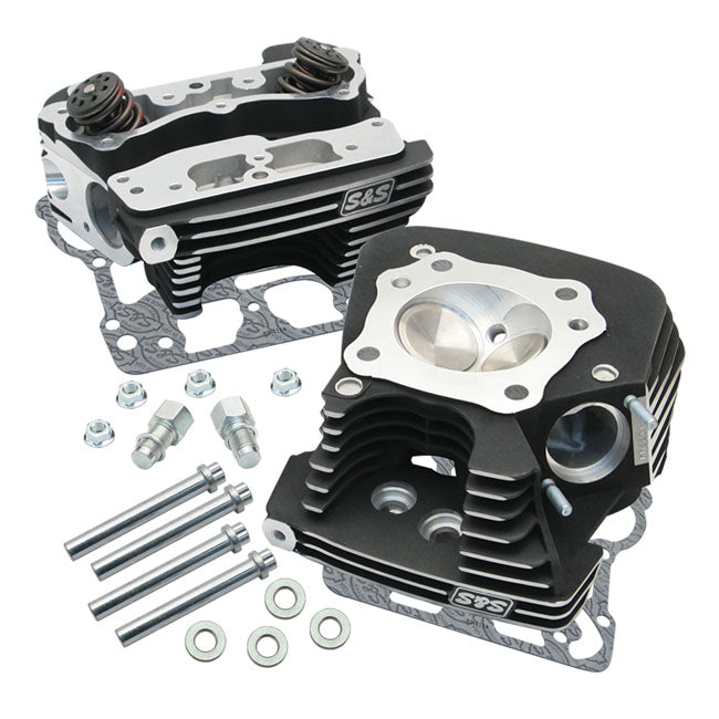 S&S, cylinder head kit. Black, .650" valve lift