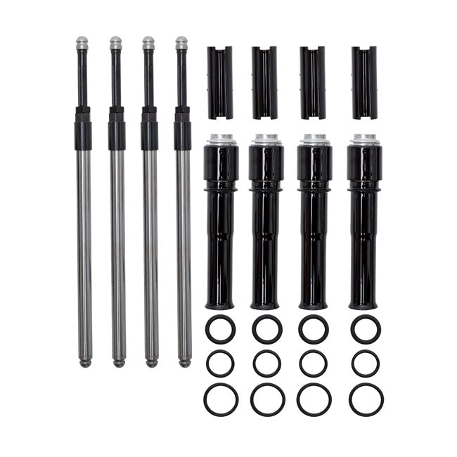 S&S, Twin Cam Quickee Pushrod & Cover Kit - Gloss Black
