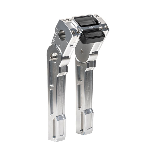 Vity's Design 10" Adjustable Riser with Digital Instrument Clamp, 1-1/8" (29 mm) Handlebar – Silver