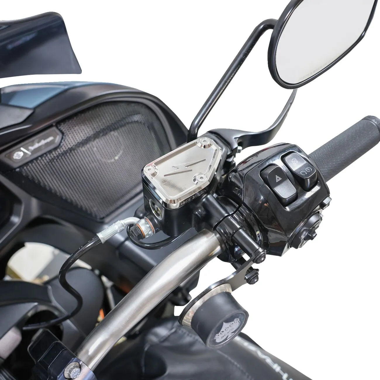 THRASHIN SUPPLY CO. – Front Brake Fluid Reservoir Cap, Chrome ('24 Touring)