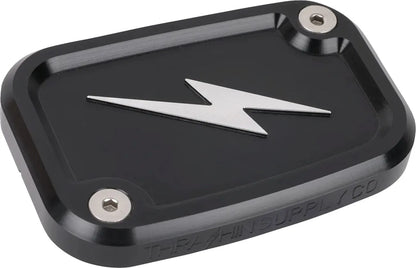 THRASHIN SUPPLY CO. – Front Brake Fluid Reservoir Cap, Black Twice Cut (18+ Softail)