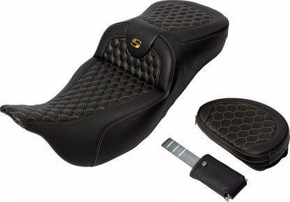 SADDLEMEN SEAT ROAD SOFA - Touring 2008-2023 - HC - GOLD - m-backrest