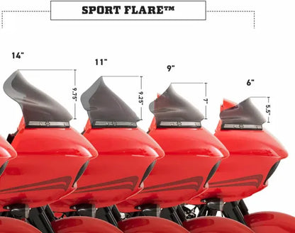 KLOCK WERKS FLTR 2015+ Flare Windshield, 6" Sport – Black