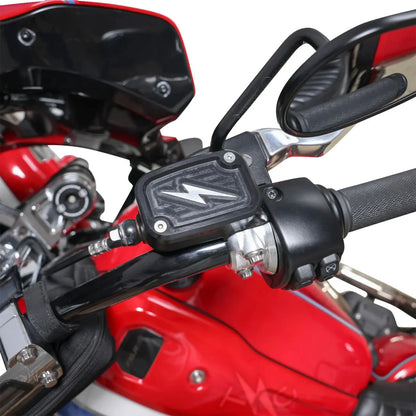 THRASHIN SUPPLY CO. – Front Brake Fluid Reservoir Cap, Black Twice Cut (18+ Softail)