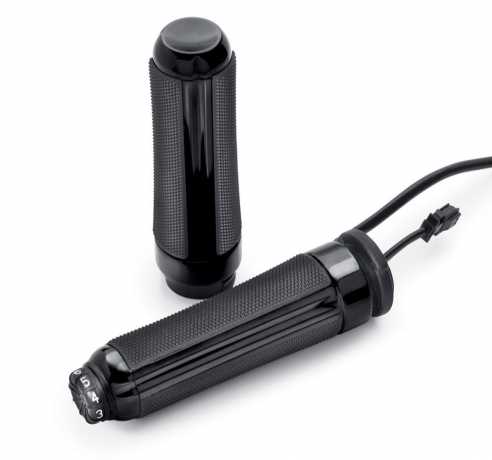 Harley-Davidson – Airflow Heated Hand Grips (Gloss Black, Cable Throttle)