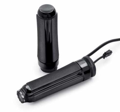 Harley-Davidson – Airflow Heated Hand Grips (Gloss Black, Cable Throttle)