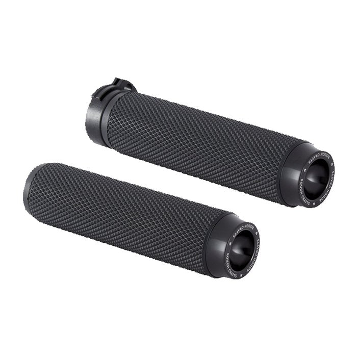 Rough Crafts – Knurled Rubber Handlebar Grips (Black)