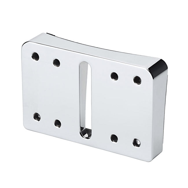 HeinzBikes, license plate holder adapter Block. Chrome