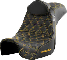 SADDLE SDC PERFORMANCE GRIPPER SEAT WITH BACKREST – GOLD STITCHING
