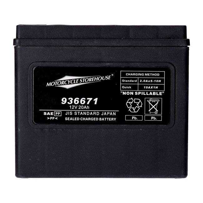 MCS, Standard Series - AGM sealed battery. 12v, 20ah. 320cca