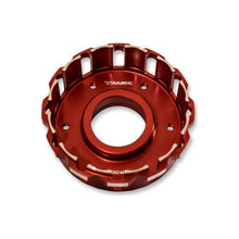 Trask, Twin Cam clutch basket. Hard anodized red
