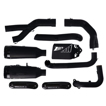 Zard, 2-2 Exhaust Full Kit. Black Stainless Steel