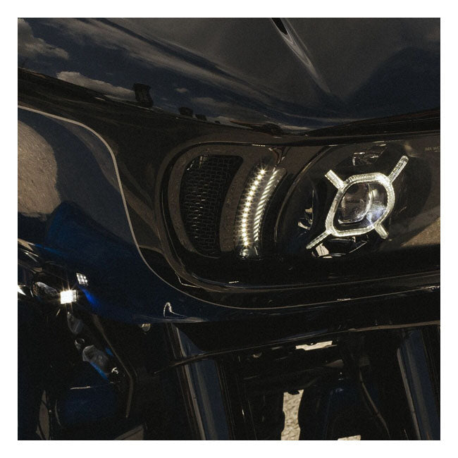 Custom Dynamics, V2 Road Glide LED Vents inserts. Black