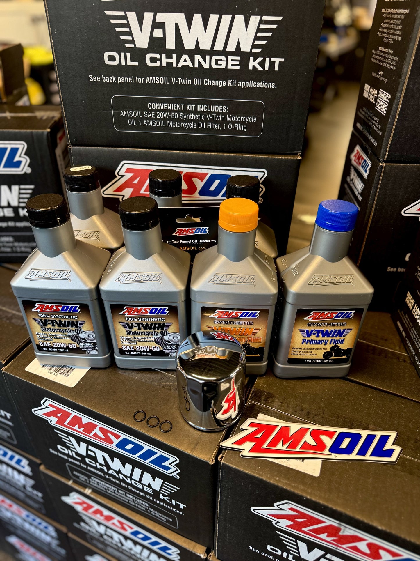 Amsoil 3-Hole Service Kit - Chrome Filter, 2017-2025