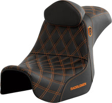 SADDLE SDC PERFORMANCE GRIPPER SEAT WITH BACKREST – ORANGE STITCHING