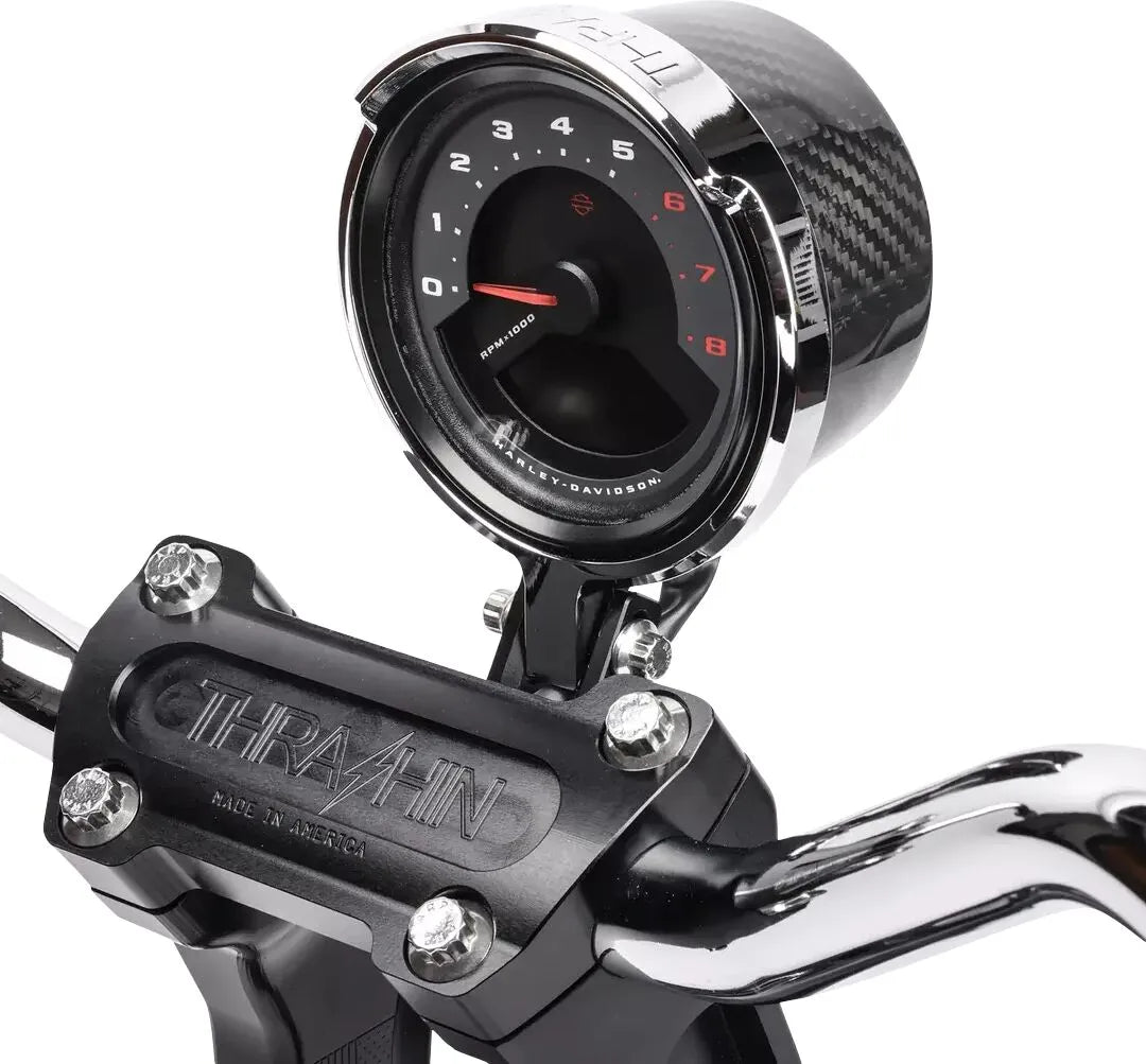 THRASHIN SUPPLY CO. – Speedometer Relocation Kit FXLRS – Carbon/Chrome