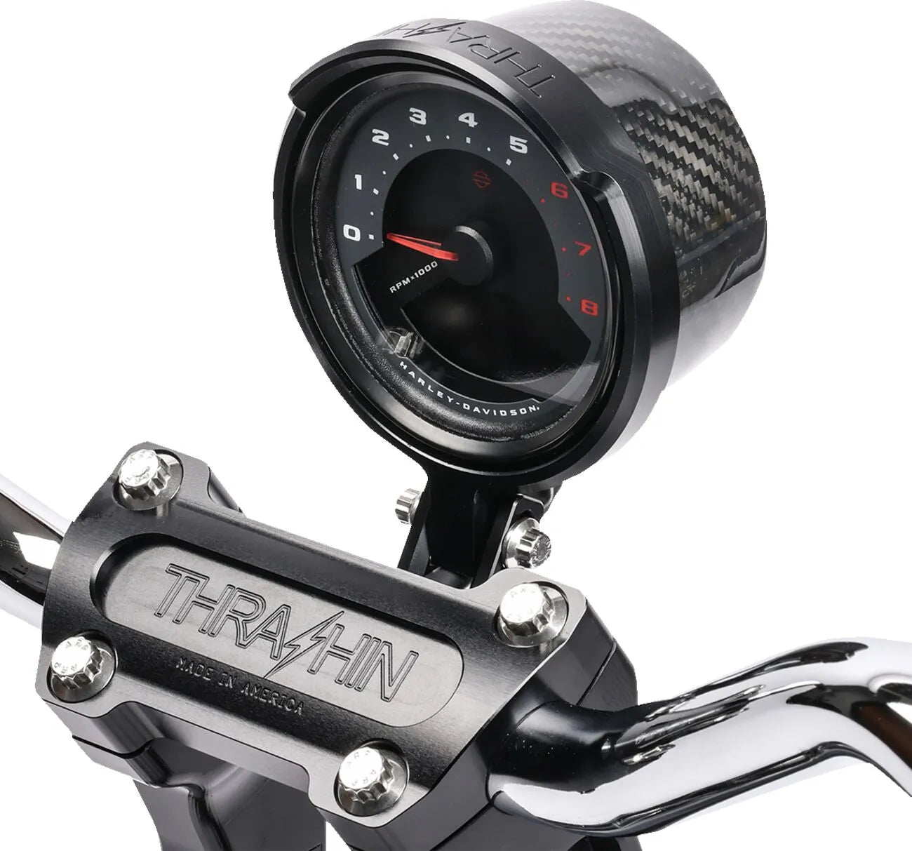 THRASHIN SUPPLY CO. – Speedometer Relocation Kit FXLRS – Carbon/Black