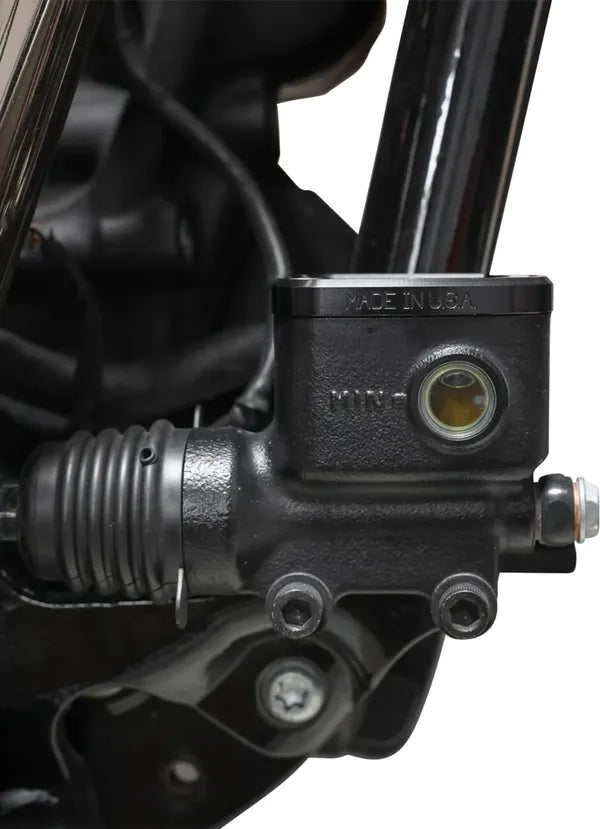 THRASHIN SUPPLY CO. – Rear Brake Fluid Reservoir Cap, Black Twice Cut (18+ Softail)