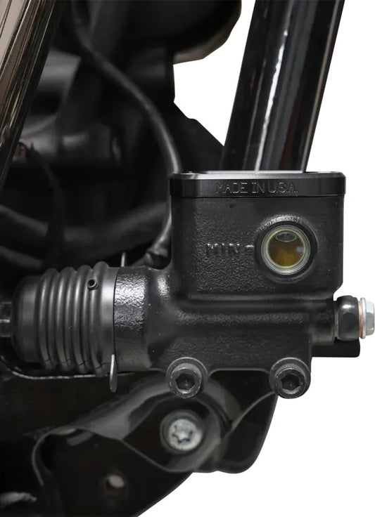 THRASHIN SUPPLY CO. – Rear Brake Fluid Reservoir Cap, Black Twice Cut (18+ Softail)