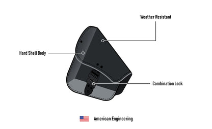 Black Digilock Swingarm Bag – Harley Softail / Like New